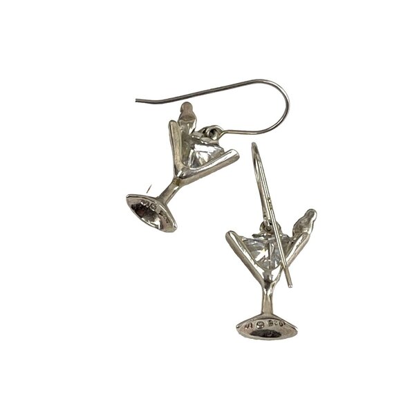 Silpada Sterling 925 Silver Vintage Martini CZ Earrings with Olive W1002 - Picture 7 of 7